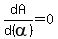 dA%2Fd%28alpha%29=0
