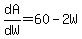 dA%2FdW=60-2W