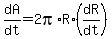 dA%2Fdt=2pi%2AR%2A%28dR%2Fdt%29
