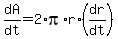 dA%2Fdt+=+2%2Api%2Ar%2A%28dr%2Fdt%29