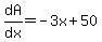 dA%2Fdx=-3x%2B50