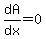 dA%2Fdx=0