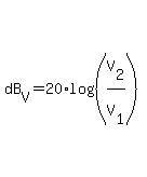 dB%5BV%5D=20%2Alog%28%28V%5B2%5D%2FV%5B1%5D%29%29