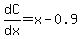 dC%2Fdx+=+x+-+0.9