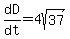 dD%2Fdt=4sqrt%2837%29