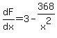 dF%2Fdx=3-368%2Fx%5E2