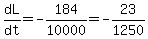 dL%2Fdt=-184%2F10000=-23%2F1250
