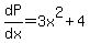 dP%2Fdx+=+3x%5E2%2B4