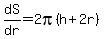 dS%2Fdr=2pi%28h%2B2r%29