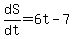 dS%2Fdt=6t-7