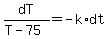dT%2F%28T-75%29+=+-k%2Adt