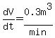 dV%2Fdt+=+0.3m%5E3%2Fmin