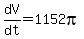 dV%2Fdt+=+1152pi