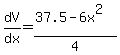 dV%2Fdx=%2837.5-6x%5E2%29%2F4