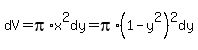 dV+=+pi%2Ax%5E2dy+=+pi%2A%281-y%5E2%29%5E2dy
