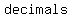 decimals