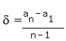 delta=%28a%5Bn%5D-a%5B1%5D%29%2F%28n-1%29