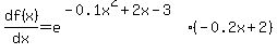 df%28x%29%2Fdx=e%5E%28-0.1x%5E2%2B2x-3%29%2A%28-0.2x%2B2%29
