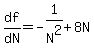 df%2FdN=-1%2FN%5E2%2B8N