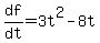 df%2Fdt=3t%5E2-8t