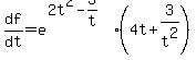 df%2Fdt=e%5E%282t%5E2-3%2Ft%29%284t%2B3%2Ft%5E2%29