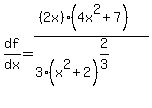 df%2Fdx=%28%282x%29%284x%5E2%2B7%29%29%2F%283%28x%5E2%2B2%29%5E%282%2F3%29%29%29