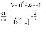 df%2Fdx=%28%28x%2B1%29%5E4%283x-4%29%29%2F%28x%5E2-1%29%5E%28-3%2F2%29