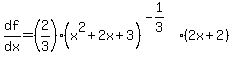 df%2Fdx=%282%2F3%29%28x%5E2%2B2x%2B3%29%5E%28-1%2F3%29%282x%2B2%29