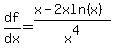 df%2Fdx=%28x-2xln%28x%29%29%2Fx%5E4