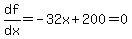 df%2Fdx=-32x%2B200=0
