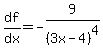 df%2Fdx=-9%2F%283x-4%29%5E4