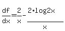 df%2Fdx=2%2Fx-%282%2Alog%282x%29%29%2Fx