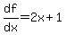 df%2Fdx=2x%2B1