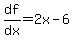 df%2Fdx=2x-6
