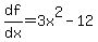 df%2Fdx=3x%5E2-12