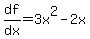 df%2Fdx=3x%5E2-2x