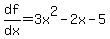 df%2Fdx=3x%5E2-2x-5