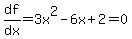 df%2Fdx=3x%5E2-6x%2B2=0