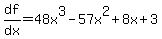 df%2Fdx=48x%5E3-57x%5E2%2B8x%2B3