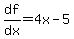 df%2Fdx=4x-5