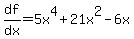 df%2Fdx=5x%5E4%2B21x%5E2-6x