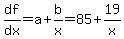 df%2Fdx=a%2Bb%2Fx=85%2B19%2Fx