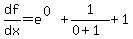 df%2Fdx=e%5E%280%29%2B1%2F%280%2B1%29%2B1