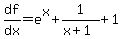 df%2Fdx=e%5Ex%2B1%2F%28x%2B1%29%2B1