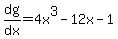 dg%2Fdx=4x%5E3-12x-1