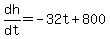 dh%2Fdt=-32t%2B800
