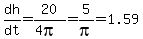 dh%2Fdt+=+20%2F%284pi%29+=+5%2Fpi+=+1.59