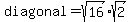 diagonal=sqrt%2816%29%2Asqrt%282%29