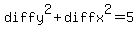 diffy%5E2+%2B+diffx%5E2+=+5
