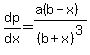 dp%2Fdx=%28a%28b-x%29%29%2F%28b%2Bx%29%5E3